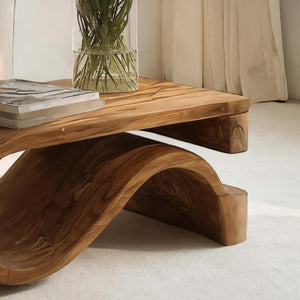 Minimalist Coffee Table Curved Style For Living Room
