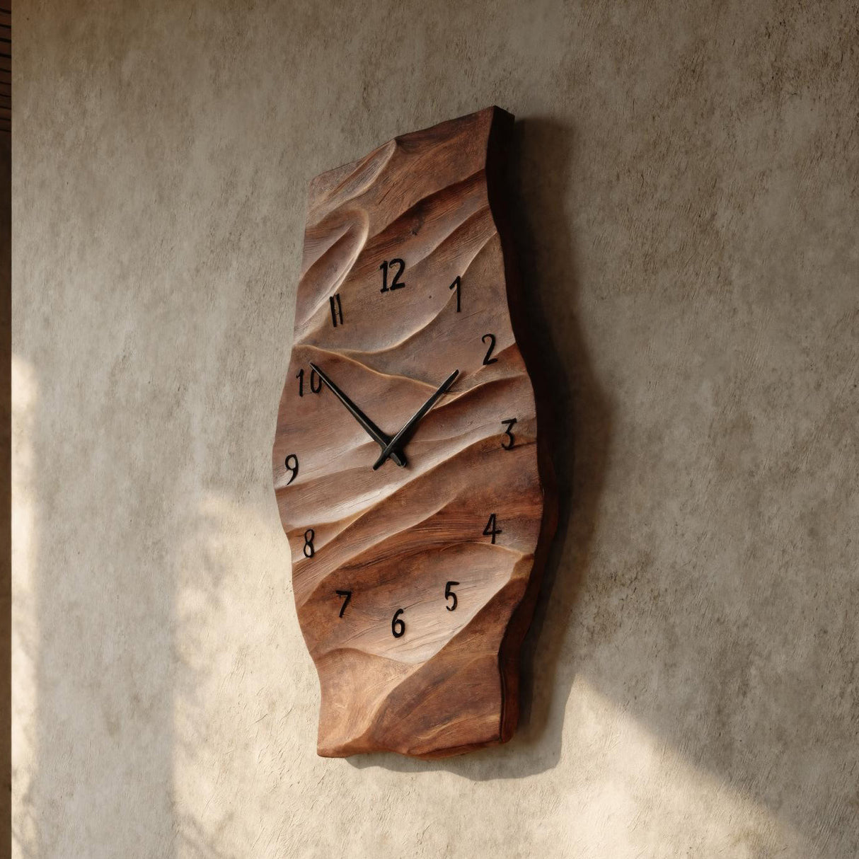 Organic Natural Grain Art Wall Clock For Living Room