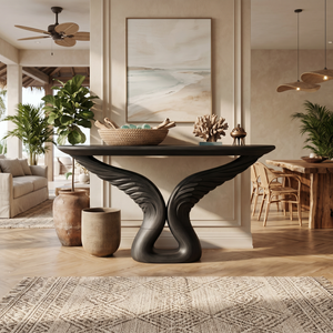 Organic Arch Base Console Table Contemporary Hallway