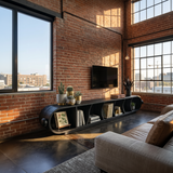 Contemporary Sculptural TV Stand For Penthouse Living Room