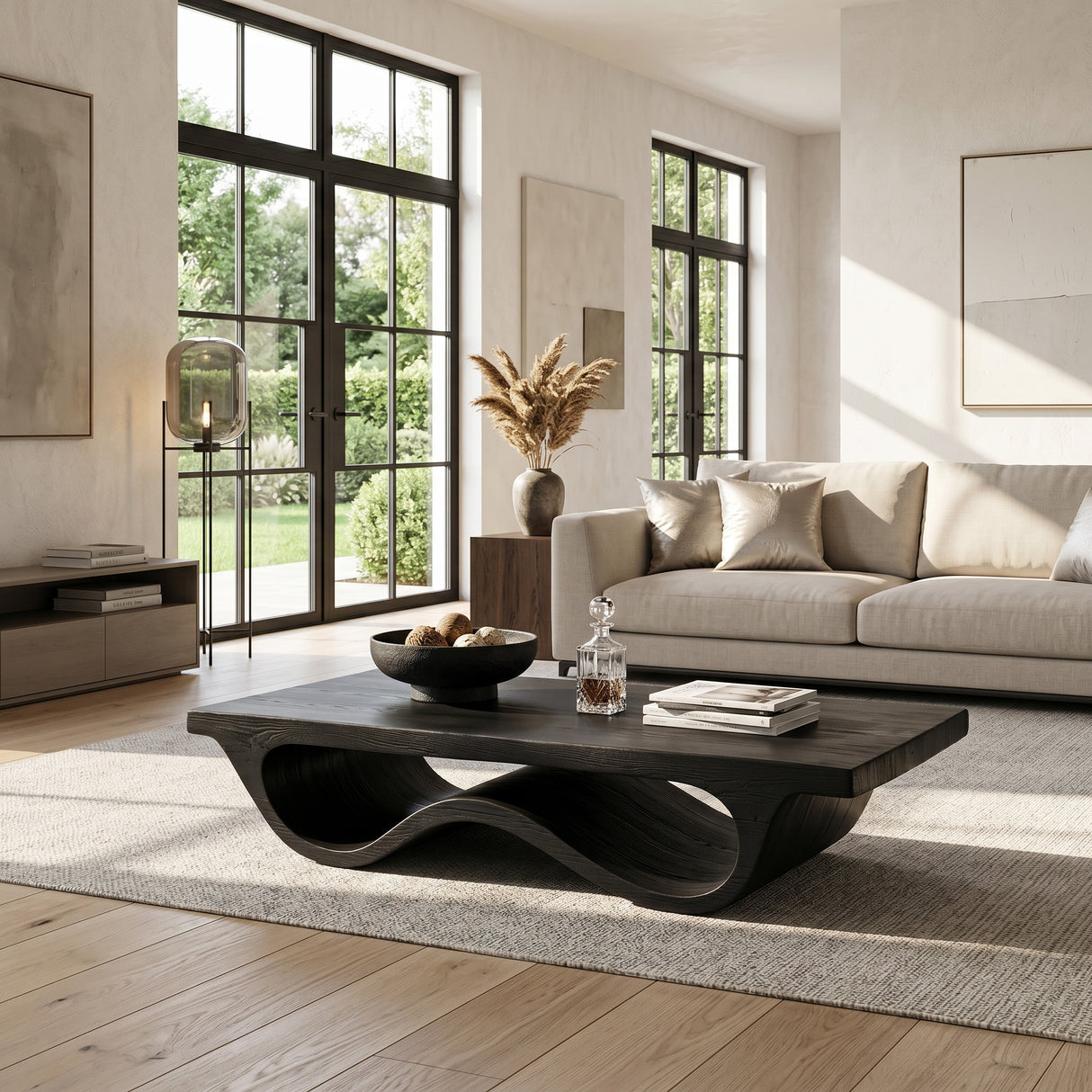 Contemporary Coffee Table Curved Leg Design For Living Room