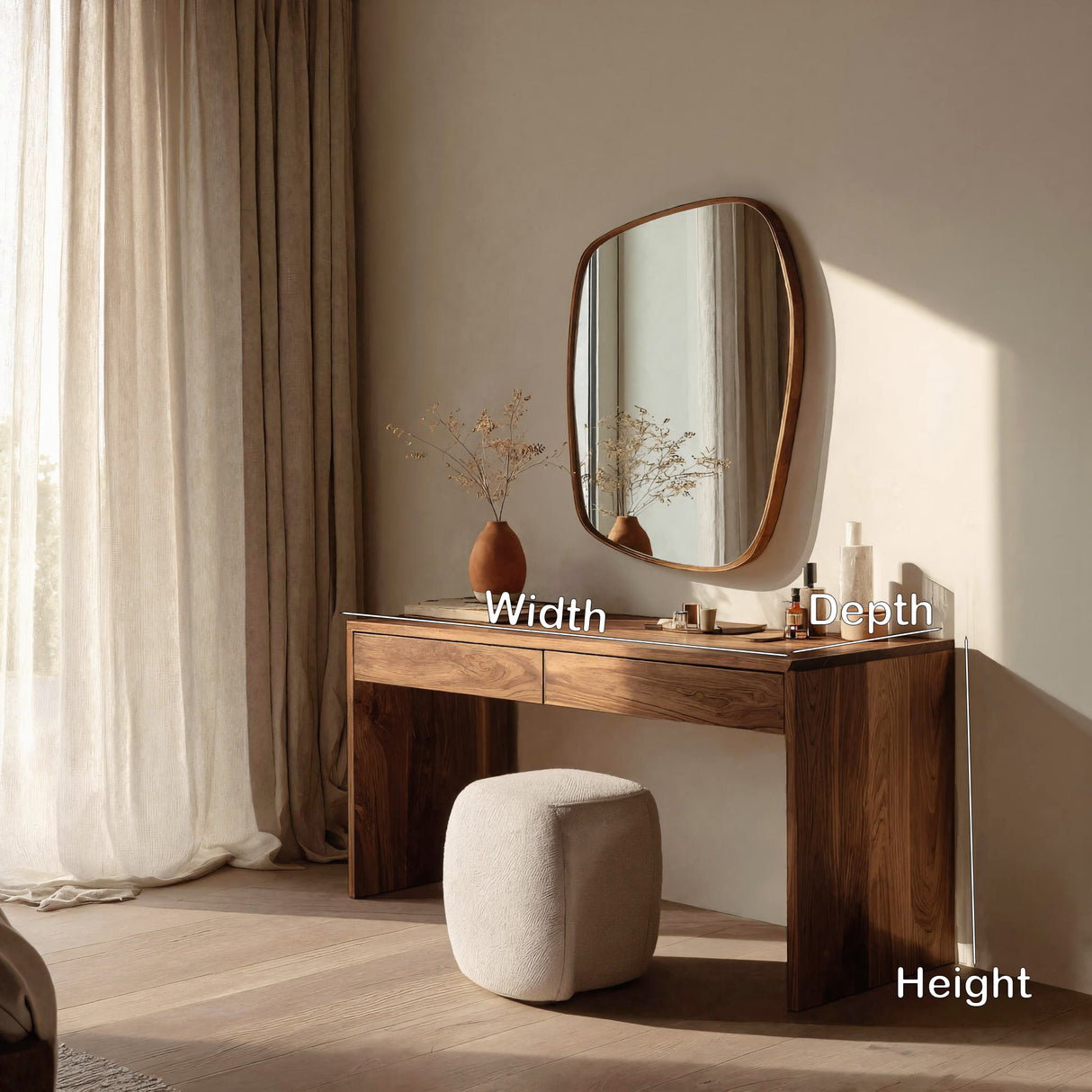 Contemporary Organic Vanity Table For Bedroom