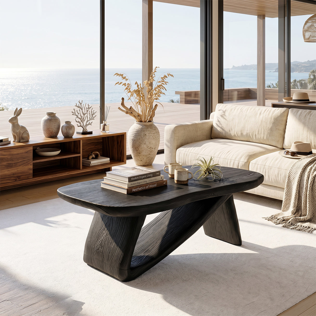 Modern Wooden Live Edge Coffee Table For Furniture Decor And Home Style