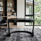 Modern Sculpted Desk With Drawers For Minimalist Home Office