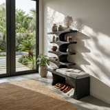 Japandi Shoe Organizer Rack For Entryway Foyer Storage Section