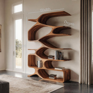 Organic Sculptural Bookshelf For Living Decor