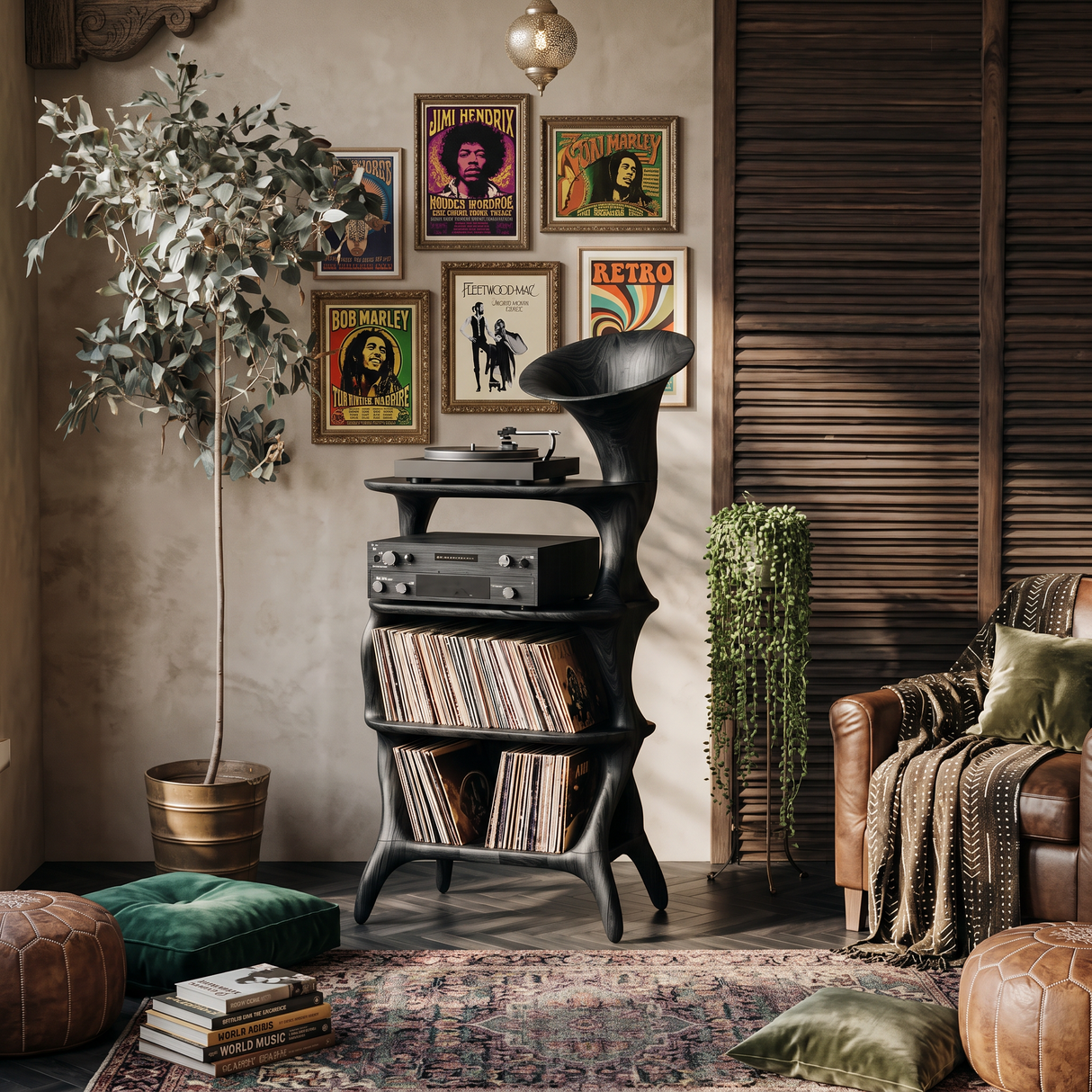 Mid Century Vinyl Cabinet For Livingroom Display