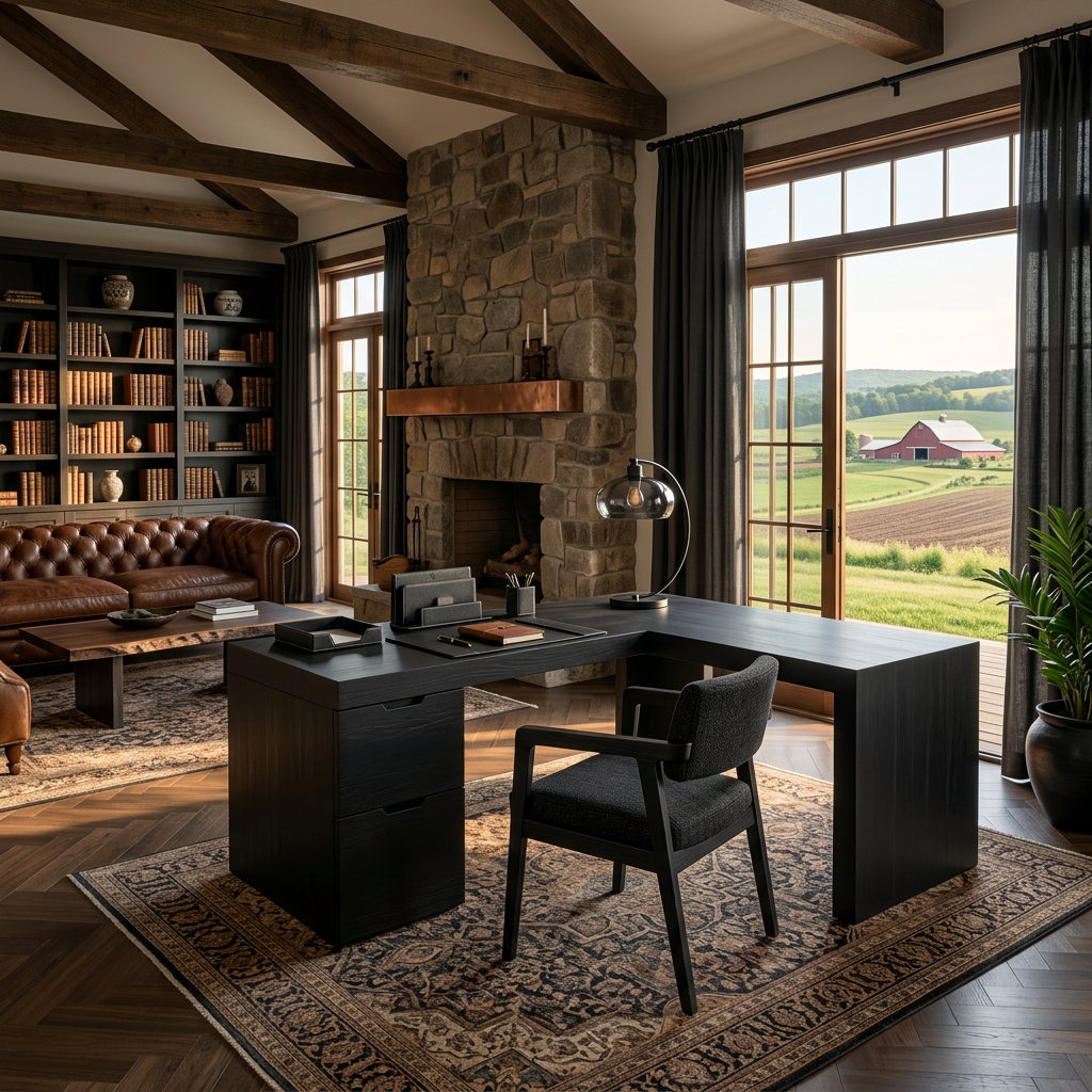 Rustic L Shaped Corner Desk For Home Office