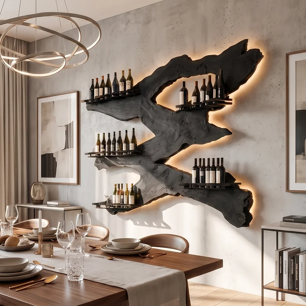 Handcrafted Wine Holder For Kitchen Wine Wall Accent