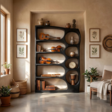 Mid Century Handcrafted Bookshelf Storage Organizer For Living Room