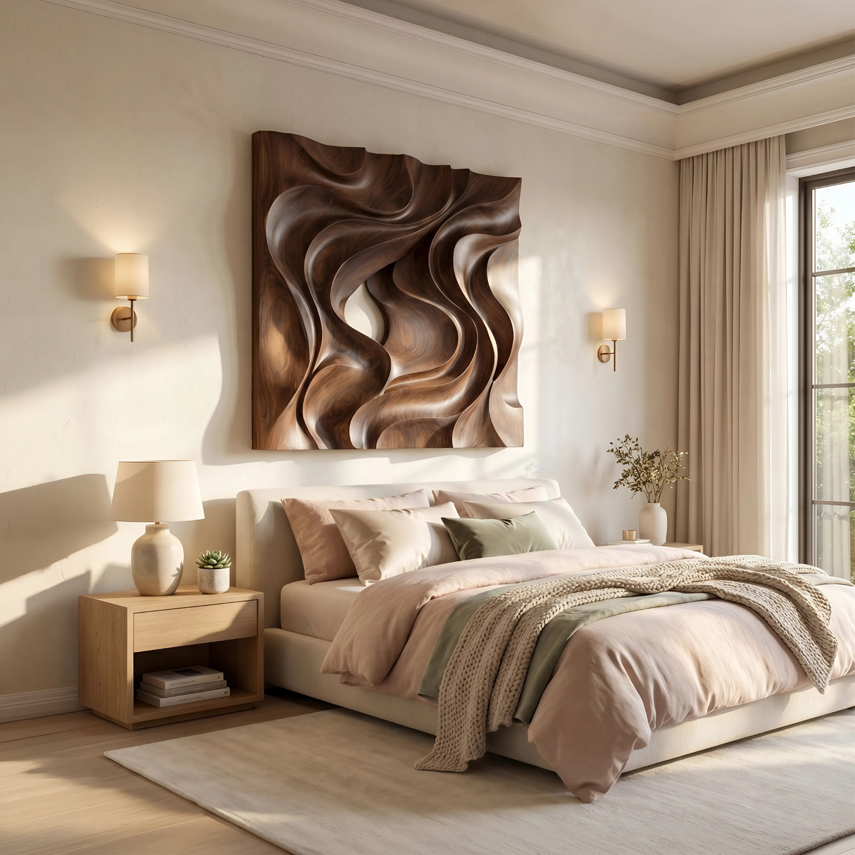 Scandinavian Curved Wall Art Panel For Living Room