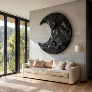 Contemporary Moon Wooden Wall Art For Living Room