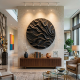 Round Carved Wall Sculpture For Living Room