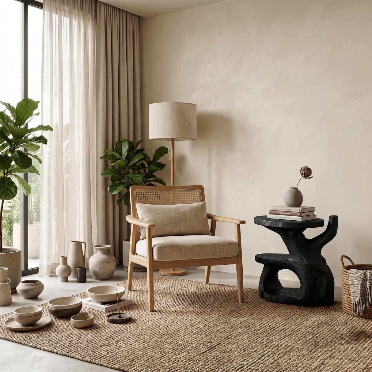 Elegant Side Table With Shelf Layered For Living Room