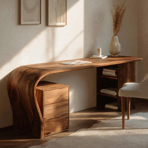 Contemporary Writing Desk With Open Shelf For Home Office