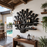 Handcrafted Wabi Sabi Wall Wine Rack For Dining Room