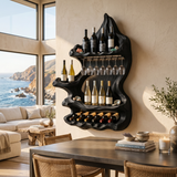 Organic Mountain Inspired Wine Shelf For Lounge Area