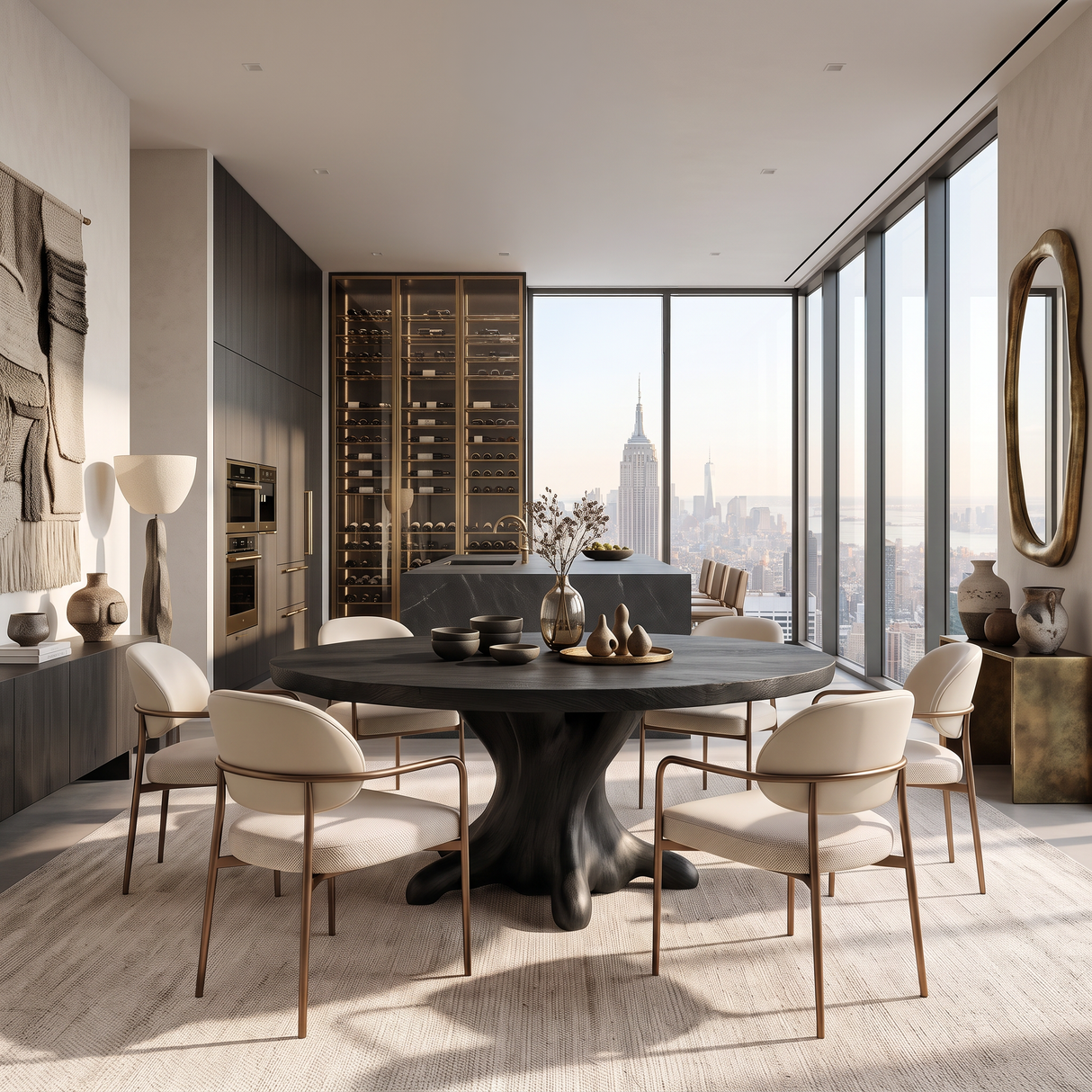 Contemporary Wooden Round Dining Table For Sophisticated Dining Room