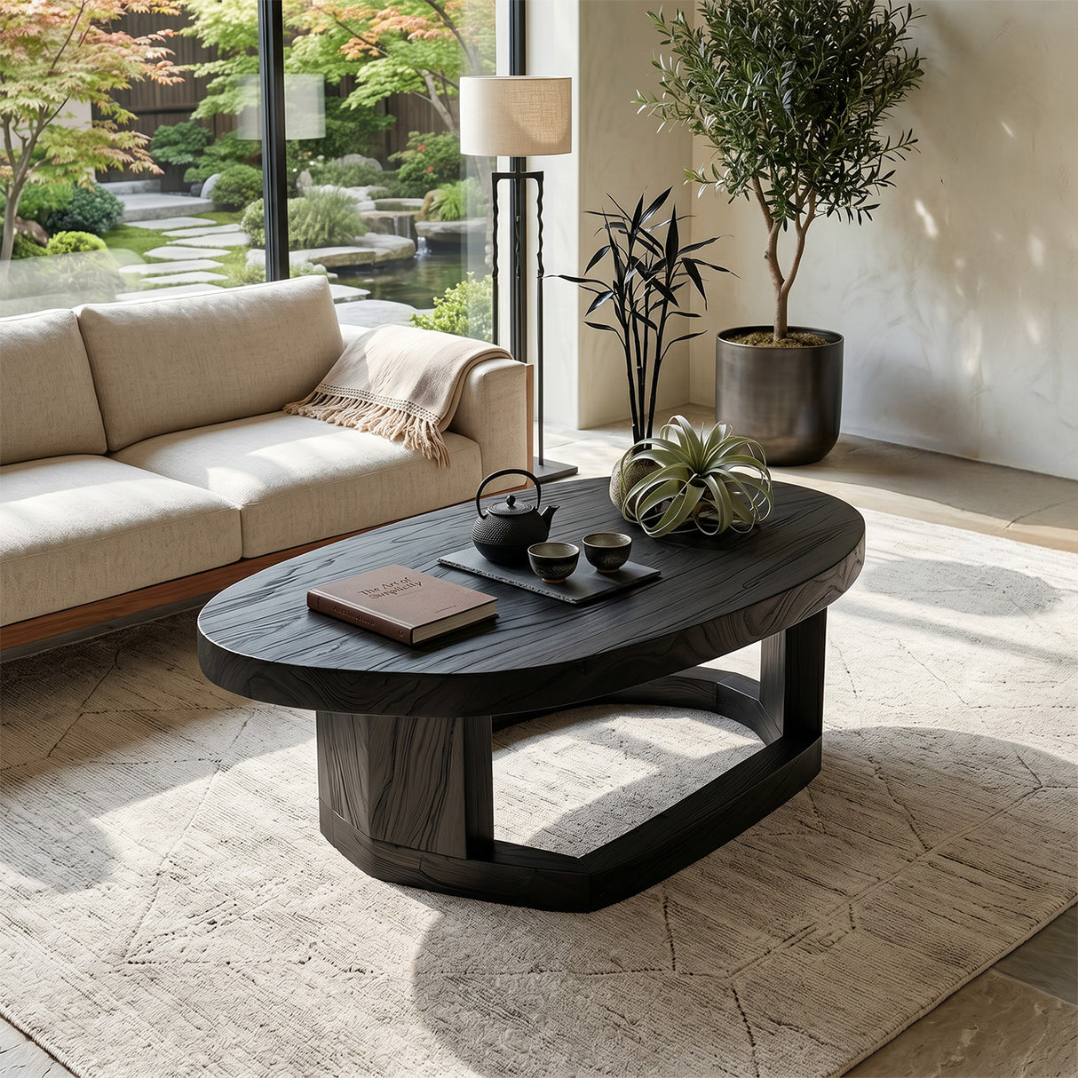Mid Century Handcrafted Solid Wood Coffee Table For Furniture Decor