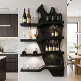 Modern Minimalist Wooden Wine Rack For Kitchen Wall Decor