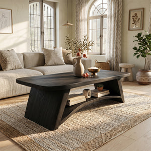 Mid Century Solid Wood Coffee Table For Living Room Furniture Decor