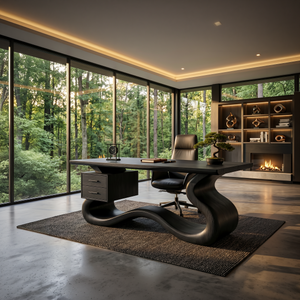 Scandinavian Organic Desk For Workspace Interior Space