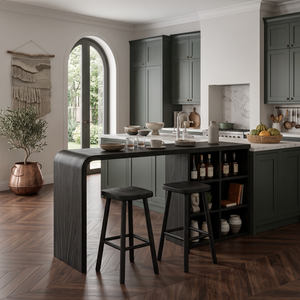 Modern Wooden Bar Table With Storage For Kitchen Or Home Mini Bar
