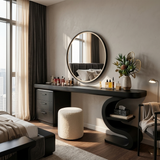 Modern Sculptural Vanity Table For Dressing Area