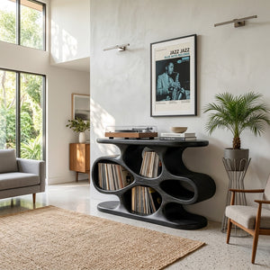 Contemporary Wooden Record Player Cabinet For Music Room
