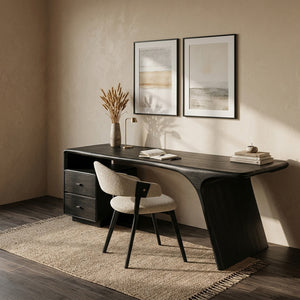 Modern Wooden Desk With Drawers For Workspace