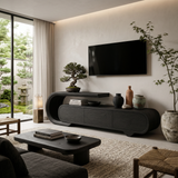Contemporary Natural Wood TV Console For Home Storage