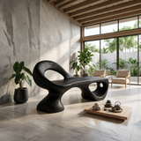 Minimalist Spiral Sculpted Bench For Garden Interior Space