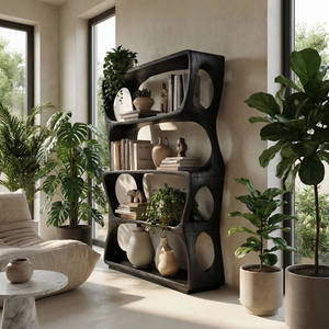 Minimalist Artistic Bookshelf Storage Organizer For Bedroom Space