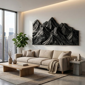 Artistic Wood Wall Art Layers Mountain Design For Living Room