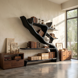 Scandinavian Artistic Bookshelf Storage Organizer For Study Room