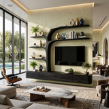 Handcrafted TV Cabinet With Multi-Branch Shelves For Living Room