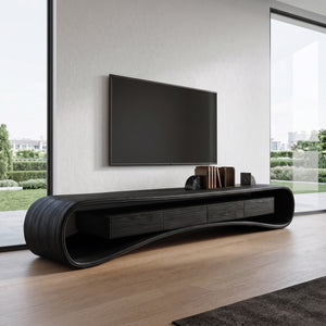 Modern Luxury Curved Media Console For Living Room