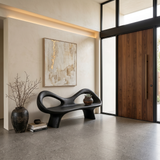 Organic Bench With Hollow Sculpture Backrest For Luxury Interiors