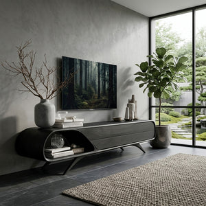 Mid Century Modern Wood TV Console For Living Room
