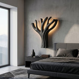 Modern Sculptural Wooden Lamp For Elegant Bedroom Interior