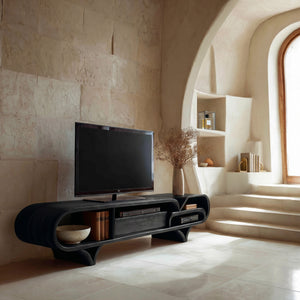 Mediterranean Modern Wooden TV Stand For Living Room