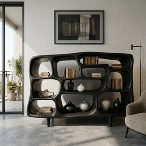 Modern Organic Bookshelf With Open Shelves For Living Room Or Office