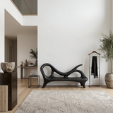 Modern Entryway Bench With Sculptural Form For Contemporary Interiors
