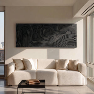 Mid Century Abstract Wood Wall Art For Living Room
