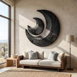 Organic Crescent Moon Wood Wall Art For Living Room