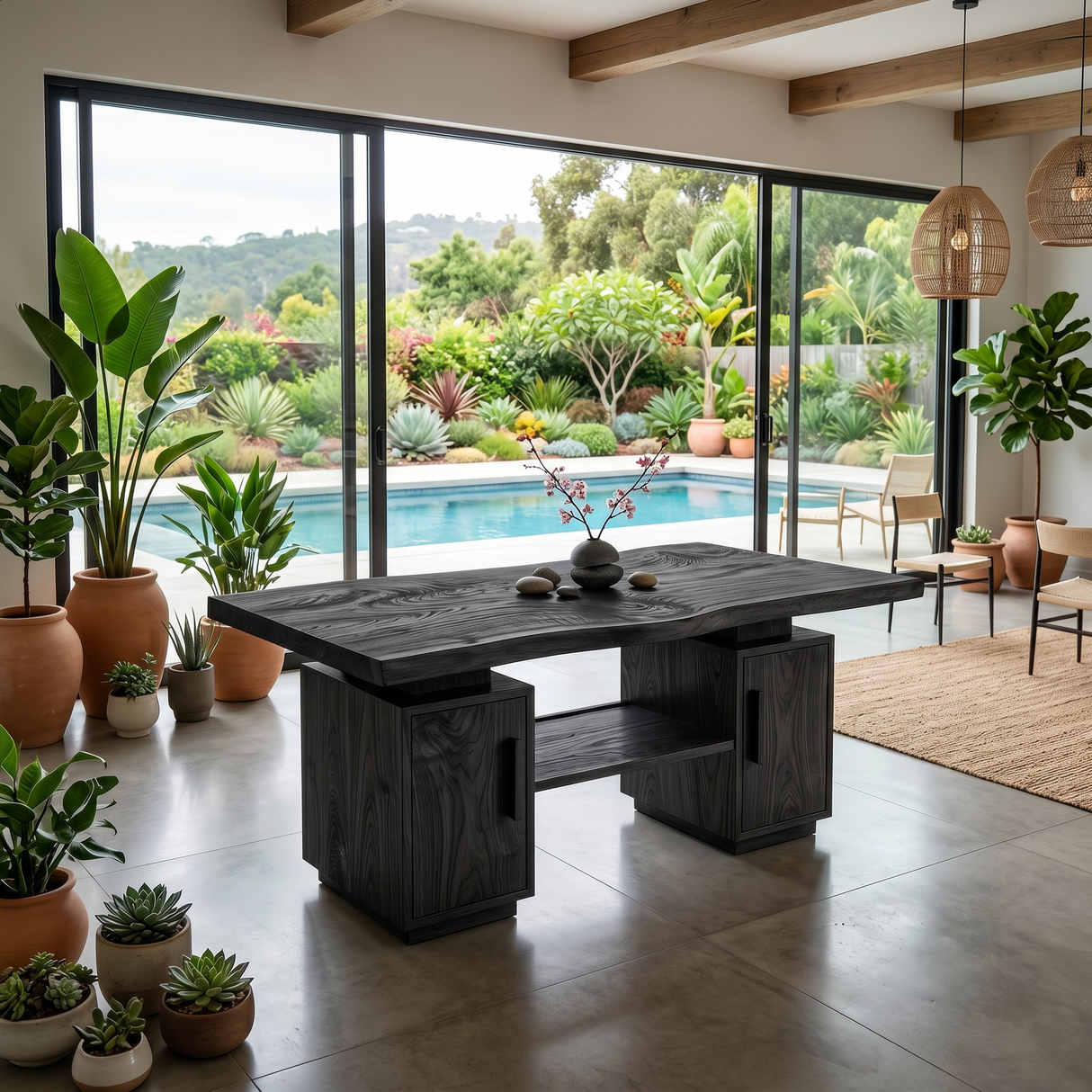 Modern Storage Dining Table For Garden Kitchen