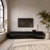 Contemporary Curved Rounded TV Console For Designer Living Room