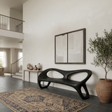 Organic Sculptural Hallway Bench With Soft Curved Frame For Home
