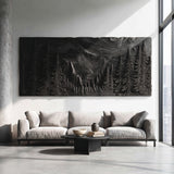Modern Forest Mountain Wood Wall Art For Living Room