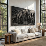 Rustic Forest Mountain Wood Wall Art For Living Room Decor